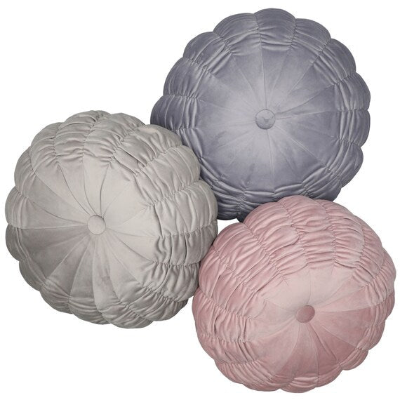 ROUND CUSHION PEONY PU SC024