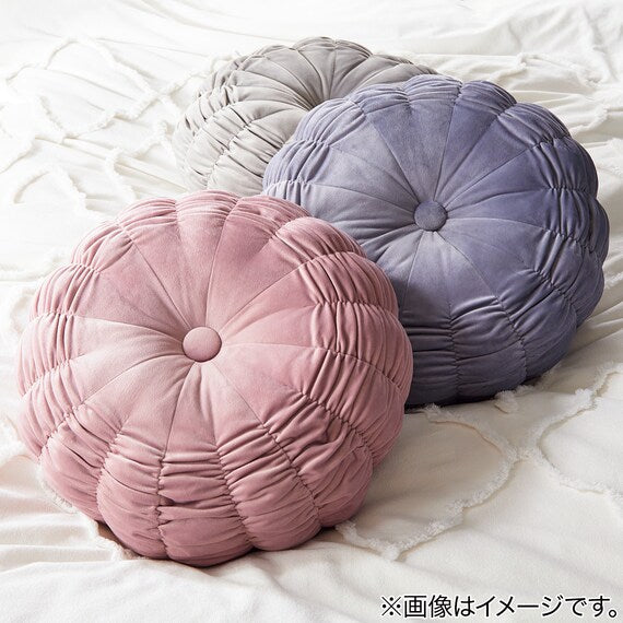 ROUND CUSHION PEONY PU SC024