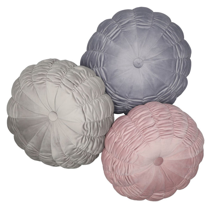 ROUND CUSHION PEONY GY SC024