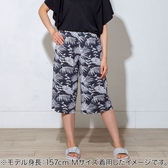 WOMEN'S SUPERCOOL THREE-QUARTER LENGTH ROOMPANTS LEAF PATTERN L