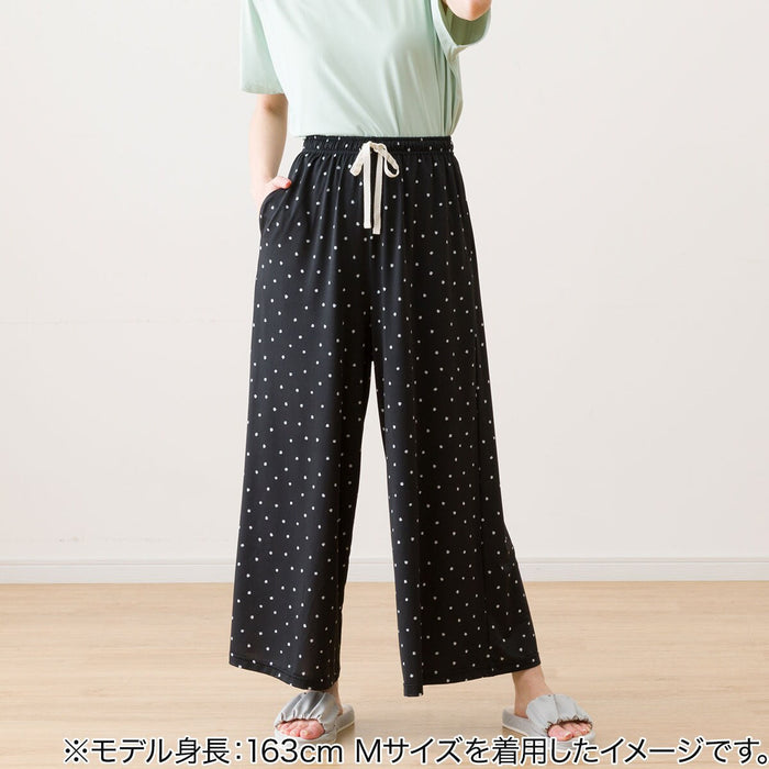 WOMEN'S  COOL LONG LENGTH ROOM PANTS, DOT PATTERN LL