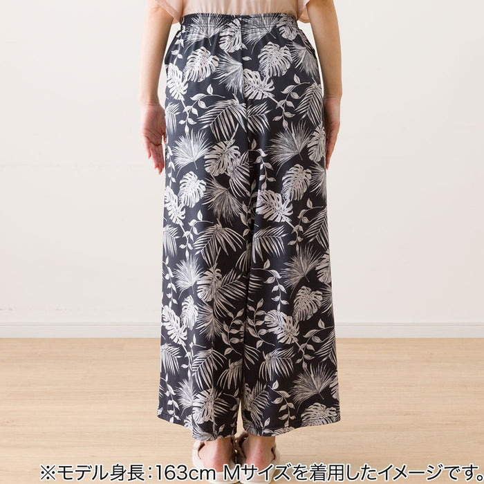 WOMEN'S COOL LONG LENGTH ROOM PANTS LEAF PATTERN LL