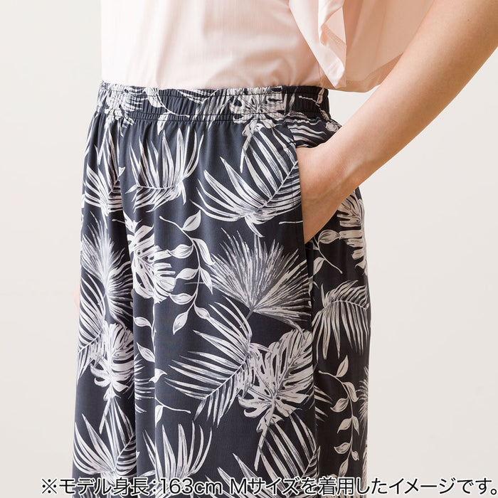 WOMEN'S COOL LONG LENGTH ROOM PANTS LEAF PATTERN LL