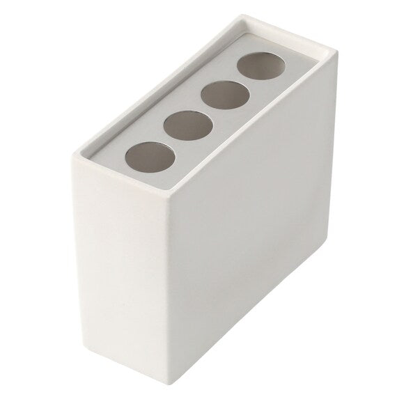 POROUS CERAMIC TOOTHBRUSH STAND SQUARE WH