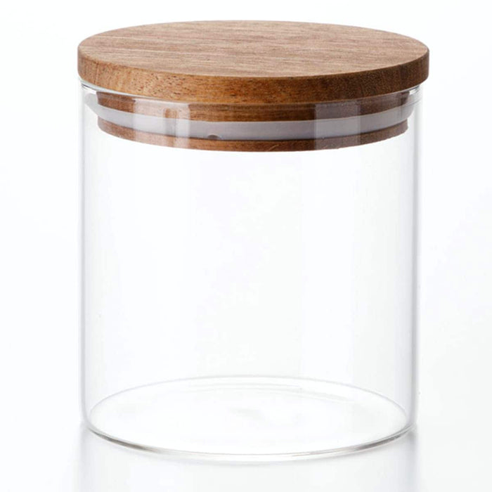 ACACIA LID GLASS CANISTER M 520ML