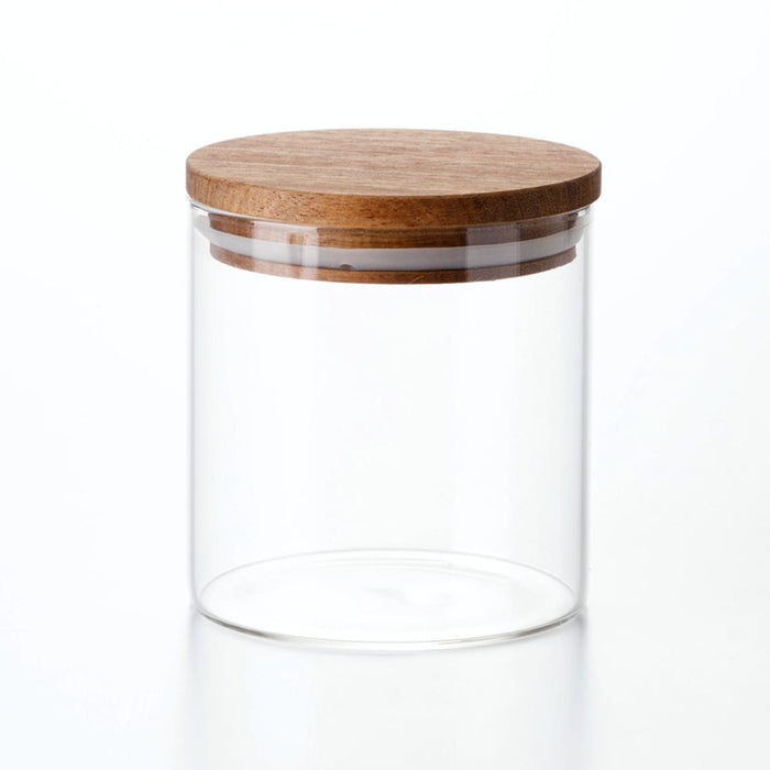 ACACIA LID GLASS CANISTER M 520ML