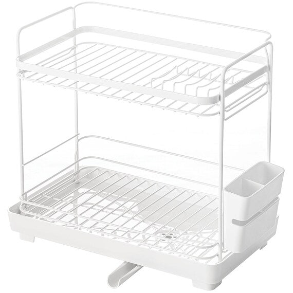 DISH DRAINER DOUBLE COATING 2TIER-SLIM WH