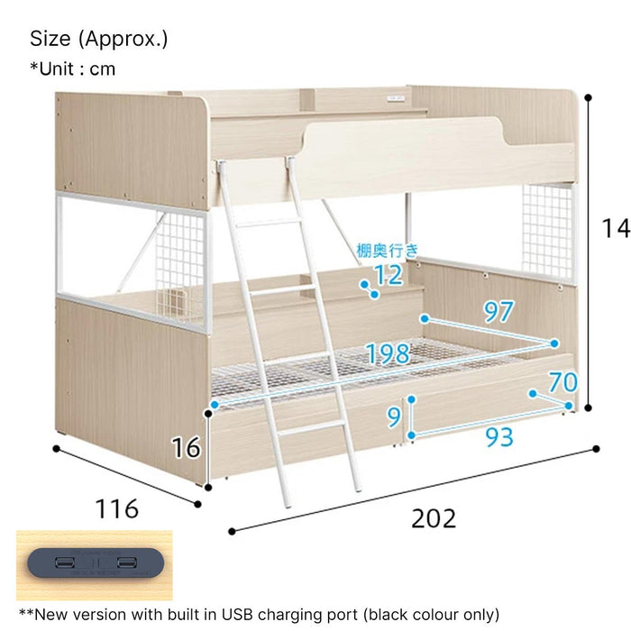 BUNK BED DANISH S WW/WH