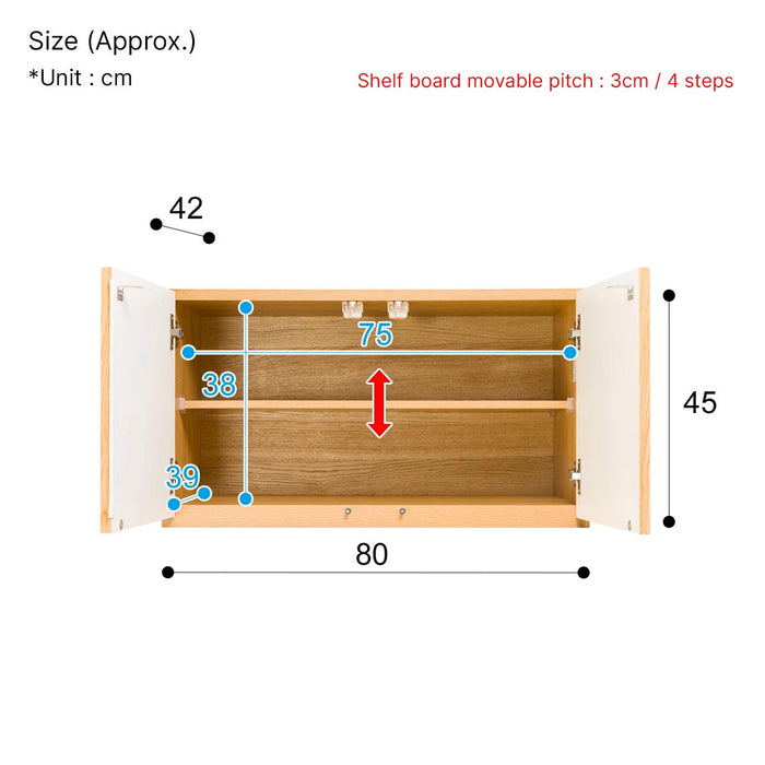 UPPER CABINET PORTE 80U LBR2