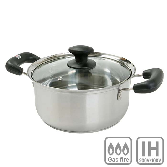 IH STAINLESS CASSEROLE 22CM SFT