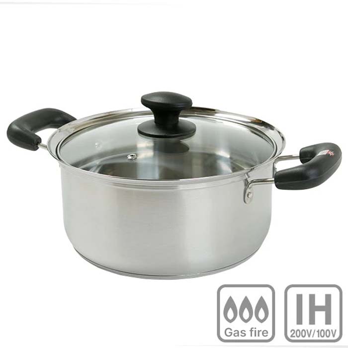 IH STAINLESS CASSEROLE 24CM SFT