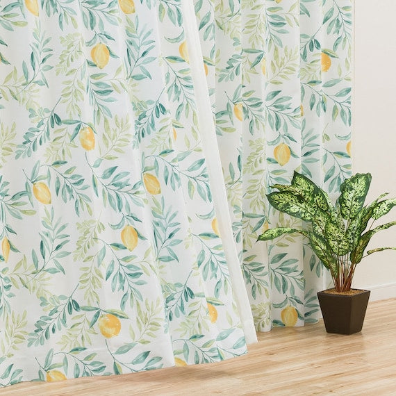 CURTAIN LEMON LEAF 100X178X2