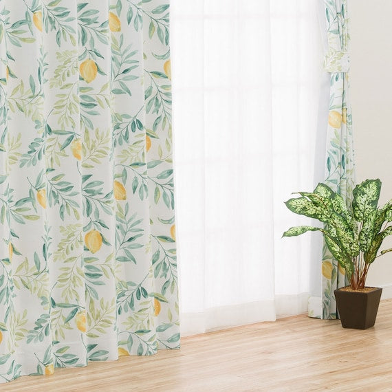 CURTAIN LEMON LEAF 100X178X2