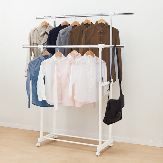 WIDTH EXTENDABLE DOUBLE HANGER RACK RBN01 EX-D WH