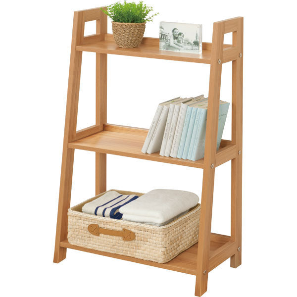 WOOD SHELF 3TIER LADDER-N NA