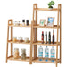 WOOD SHELF 3TIER LADDER-N NA