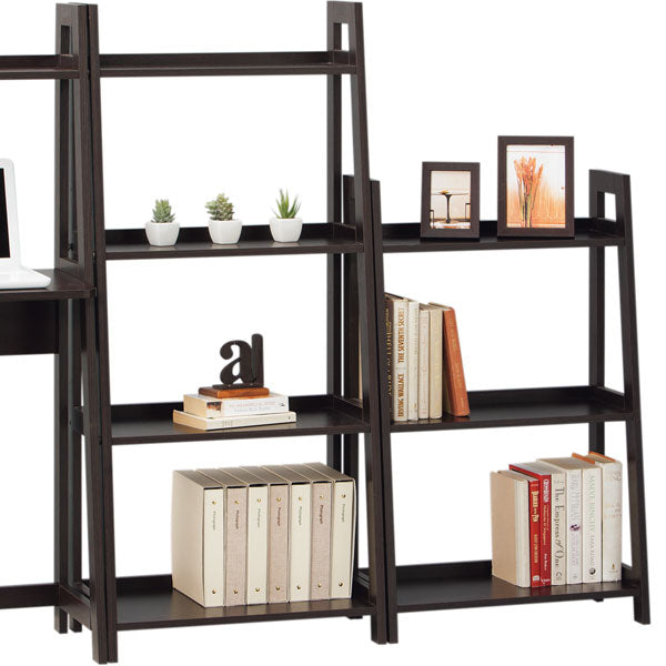 WOOD SHELF 4TIER LADDER-N DBR