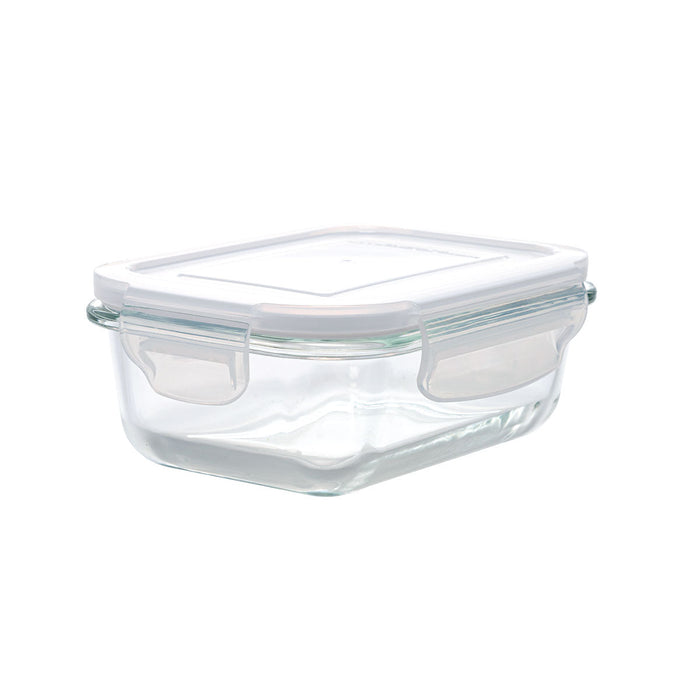 HEAT RESISTANT GLASS STORAGE CONTAINER 370ML RECTANGULAR