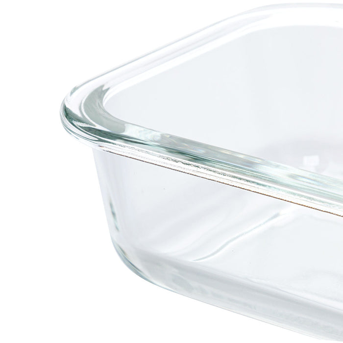 HEAT RESISTANT GLASS STORAGE CONTAINER 370ML RECTANGULAR