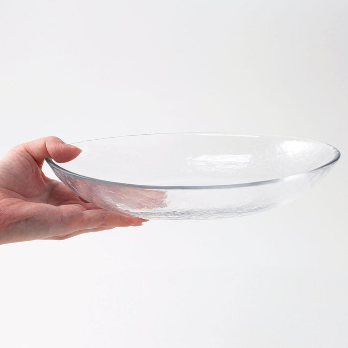 GLASS OVAL PLATE 25CM