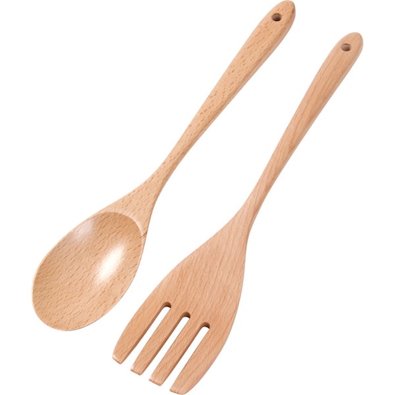 WOODEN SALAD SERVER 2P WP13-56N